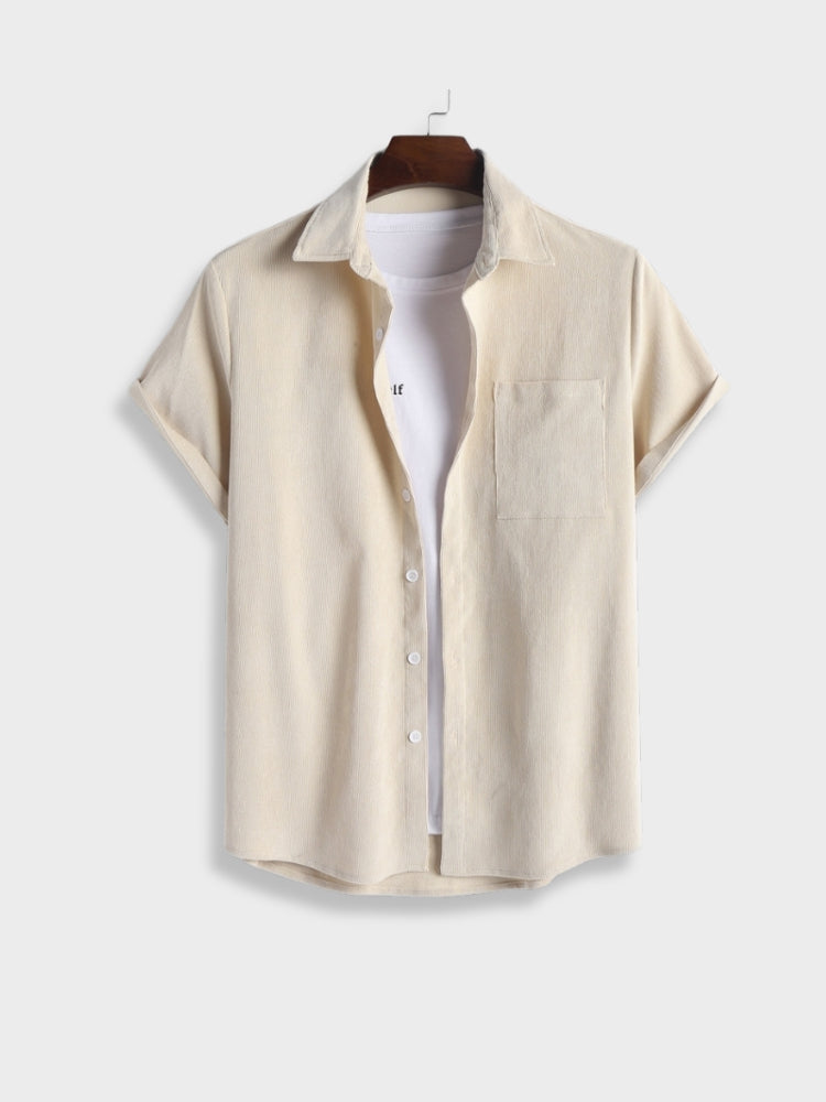 Linen Summer Set with Short-Sleeved Shirt and Matching Shorts – Lightweight Breathable Casual Outfit 1