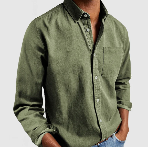 Men's Shirt Blue Size L Cotton Blend 5
