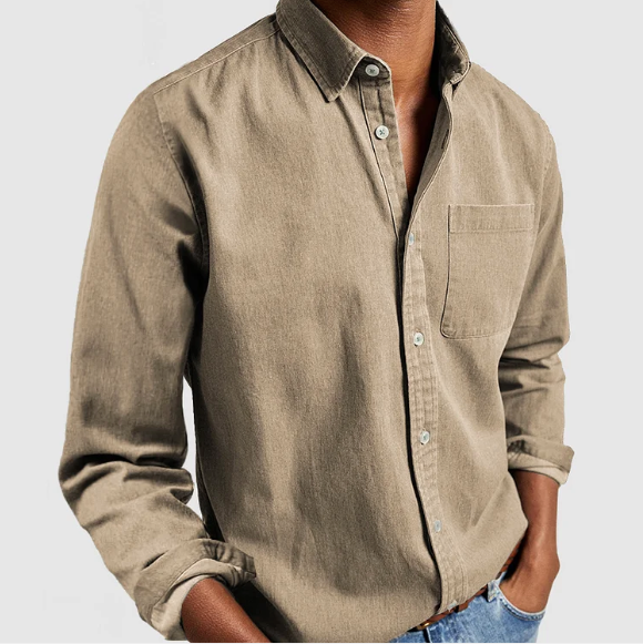 Men's Shirt Blue Size L Cotton Blend 6