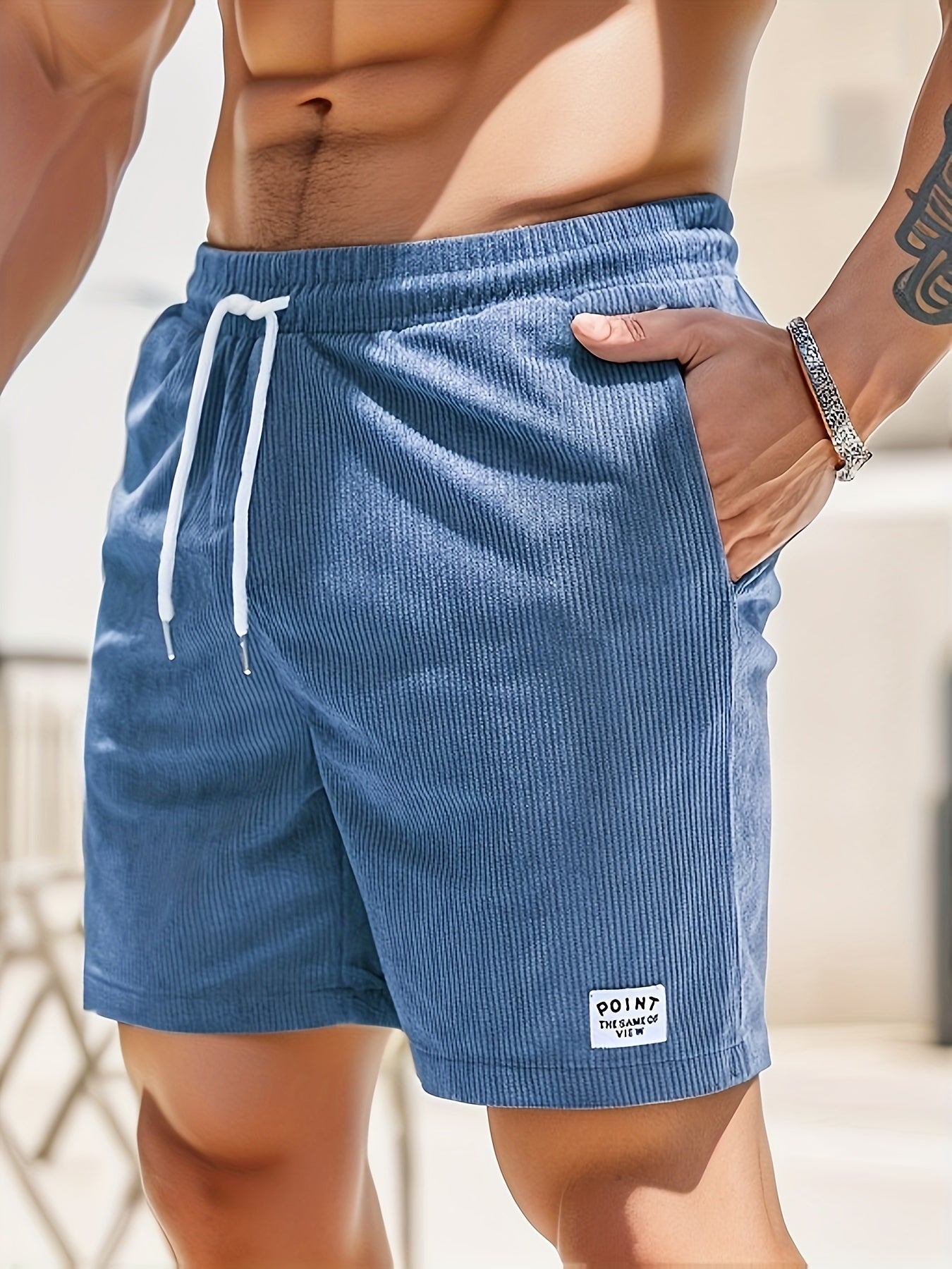 Men's Swim Shorts Blue Size M Breathable Fabric 2