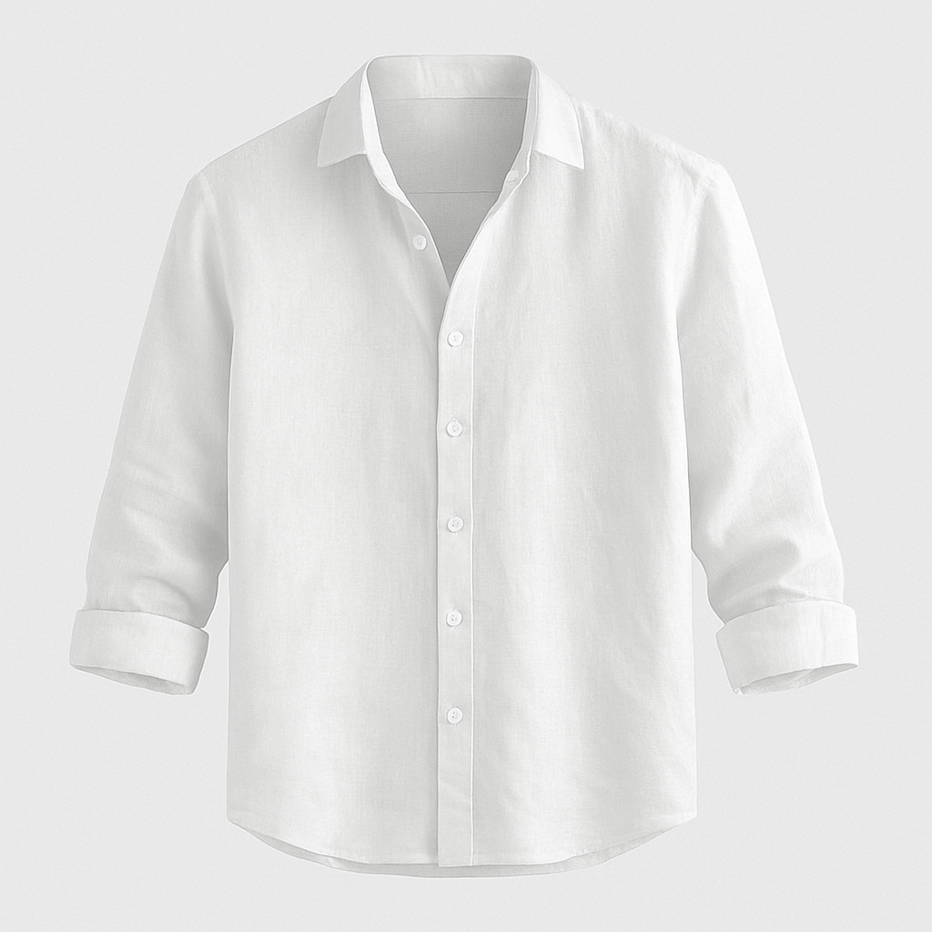 Men's Linen Shirt Relaxed Fit Long Sleeve