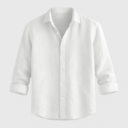 Men's Linen Shirt Relaxed Fit Long Sleeve