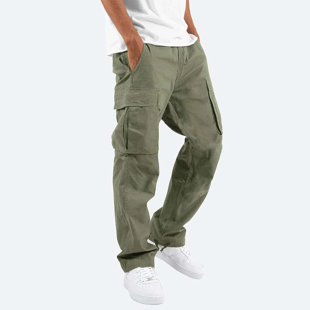 Men's Cargo Pants Green Size L Cotton 12