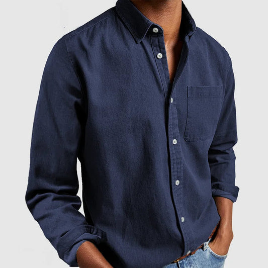 Men's Shirt Blue Size L Cotton Blend 0