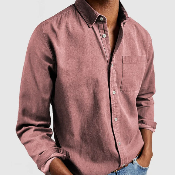 Men's Shirt Blue Size L Cotton Blend 1