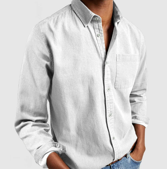 Men's Shirt Blue Size L Cotton Blend 3