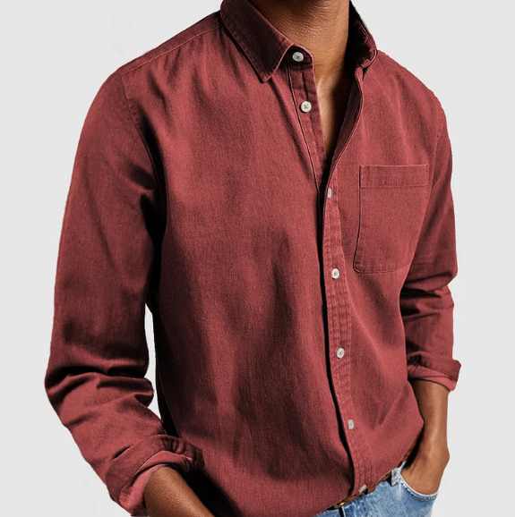 Men's Shirt Blue Size L Cotton Blend 4