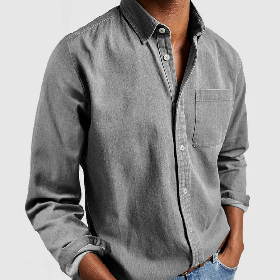 Men's Shirt Blue Size L Cotton Blend 8