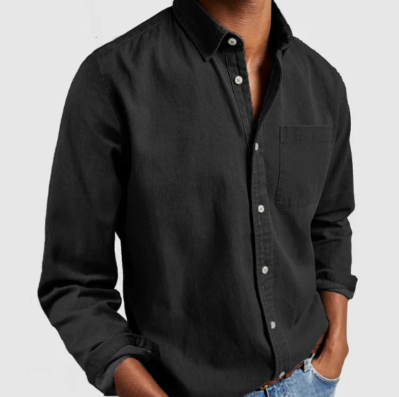 Men's Shirt Blue Size L Cotton Blend 9