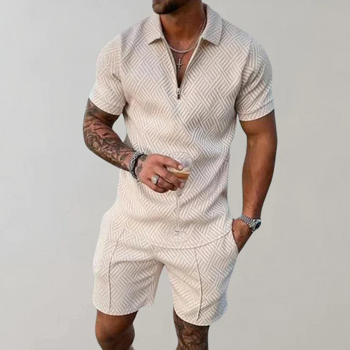 Men's Summer Set Blue Size L Cotton Linen 1