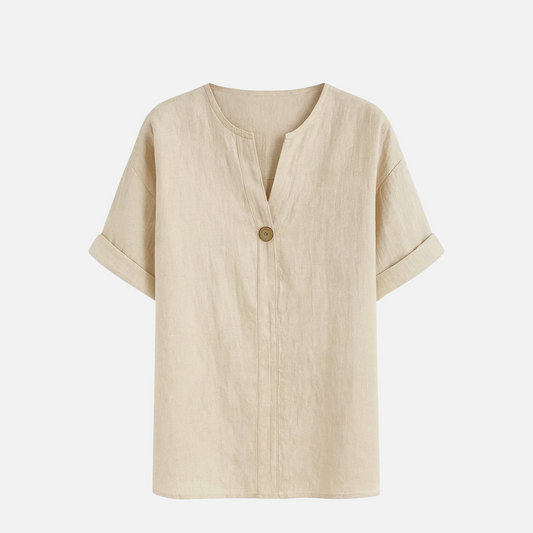 Women's Linen Blouse V-Neck Summer Style