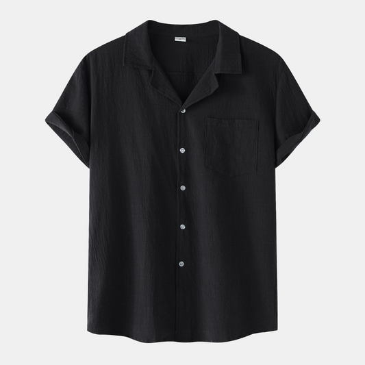 Men's Short Sleeve Linen Shirt Breathable