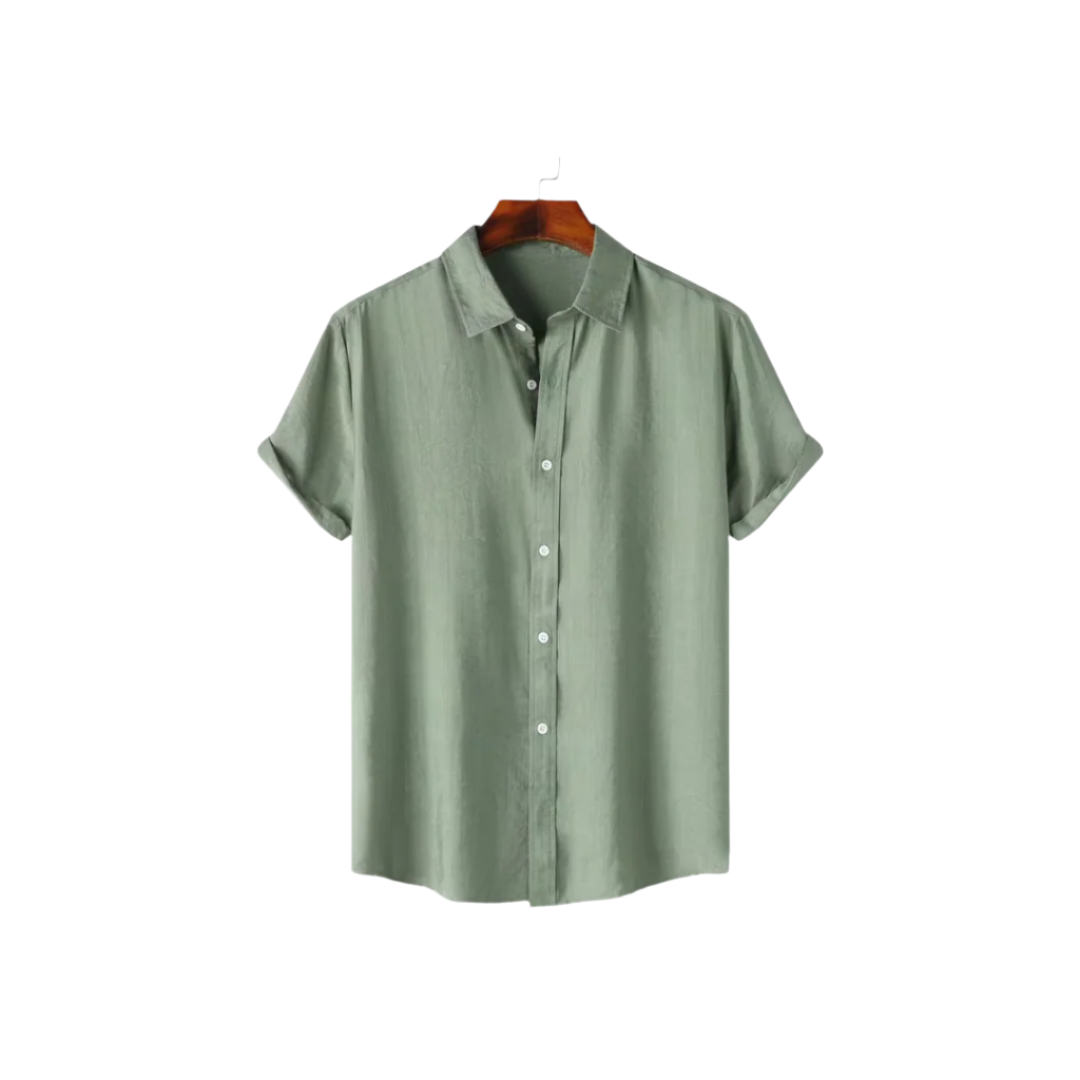 White Linen Button Down Shirt for Men – Lightweight Tailored Fit Casual and Formal Wear 1