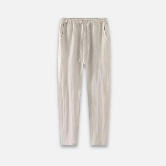 White Linen Pants for Women – Lightweight Relaxed Fit Summer Trousers 0