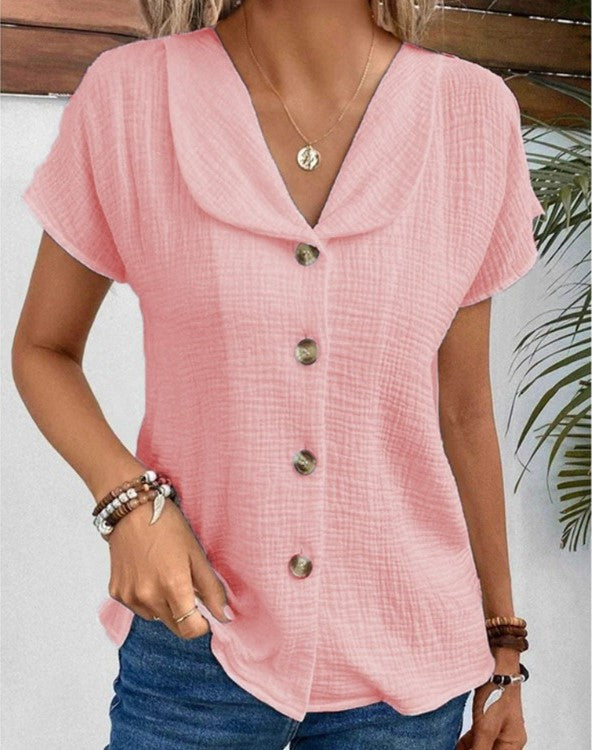 Women's Blouse White Size M Cotton Summer Tops for Women 4