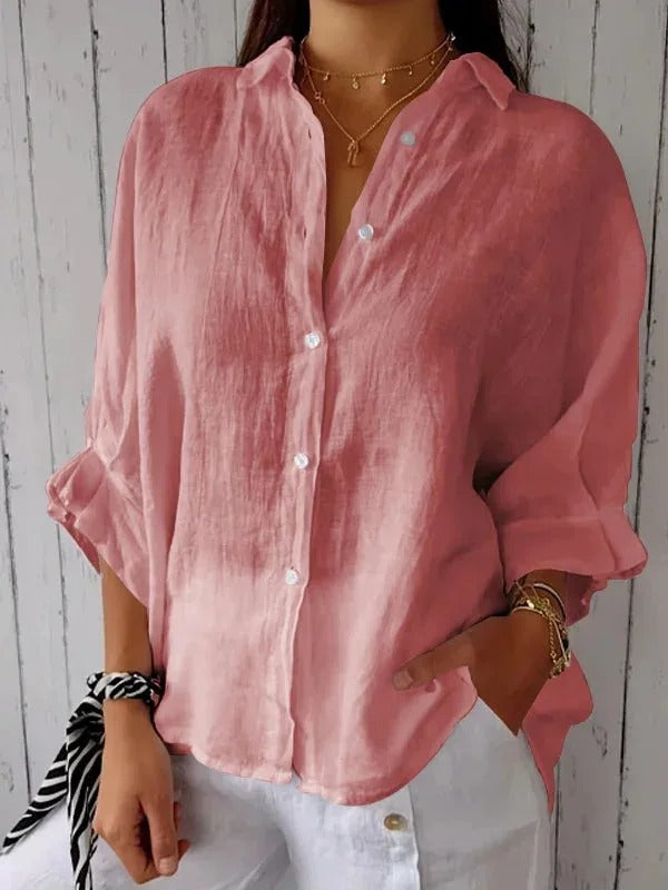 Women's Blouse White Size M Linen 4