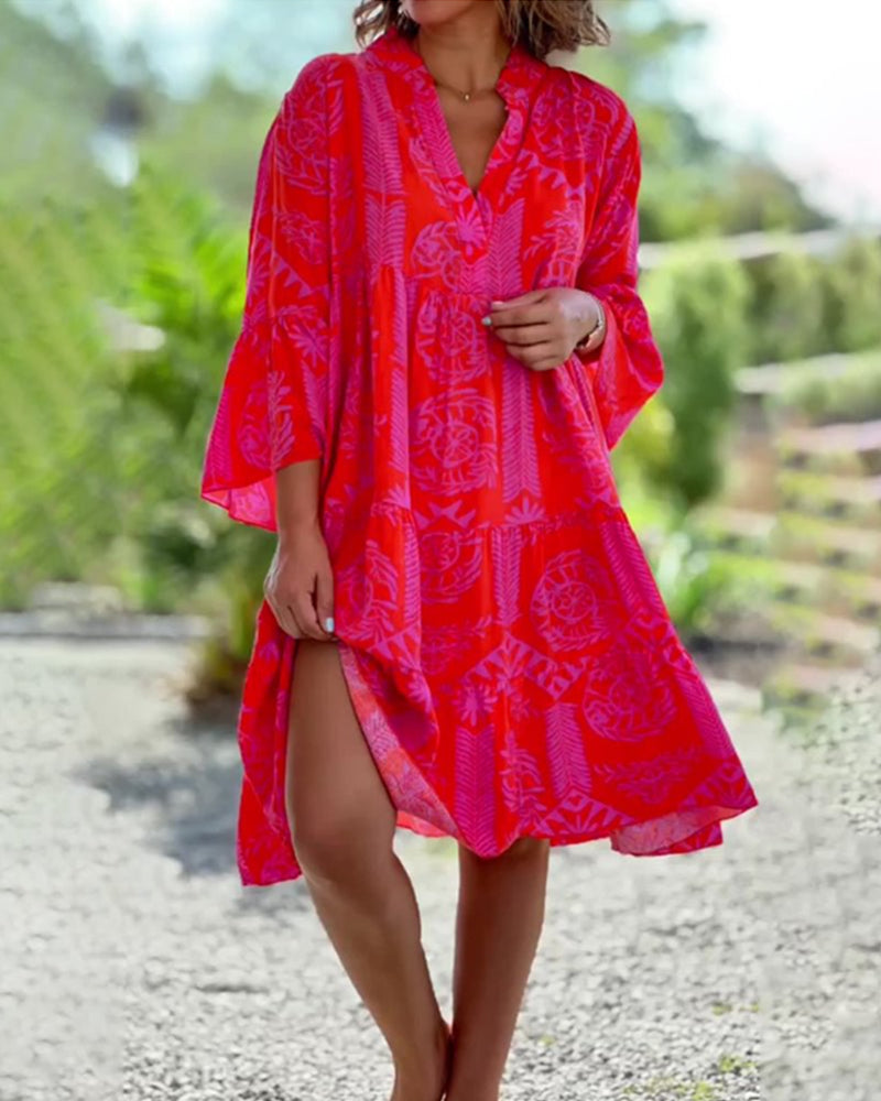 Women's Maxi Dress Geometric Print Size S-3XL Cotton Blend 0